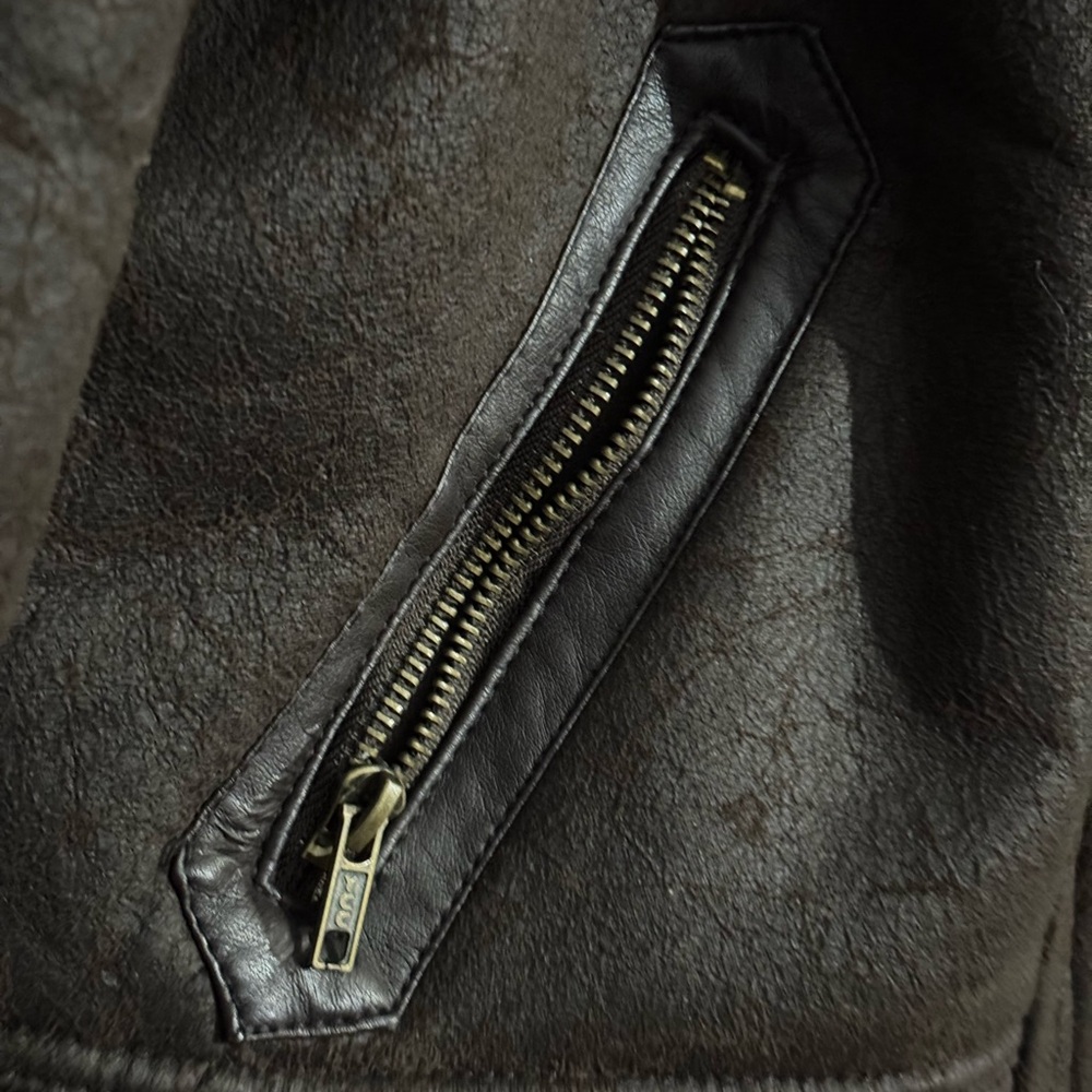 Women’s Polyester Shearling Jacketbrown Motorcycl… - image 6